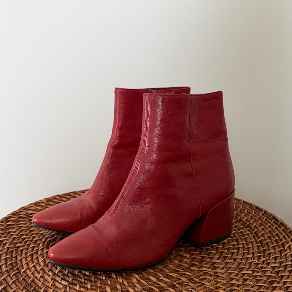 Vagabond Red Ankle Boots